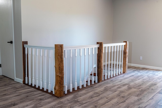 2814 Nesbitt Rd, Caledonia, OH 43314 - stairway with wood finished floors and baseboards