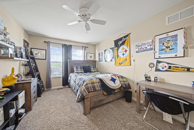 607 Green Forest Pl, Lithopolis, OH 43136 - bedroom featuring light colored carpet, baseboards, and a ceiling fan