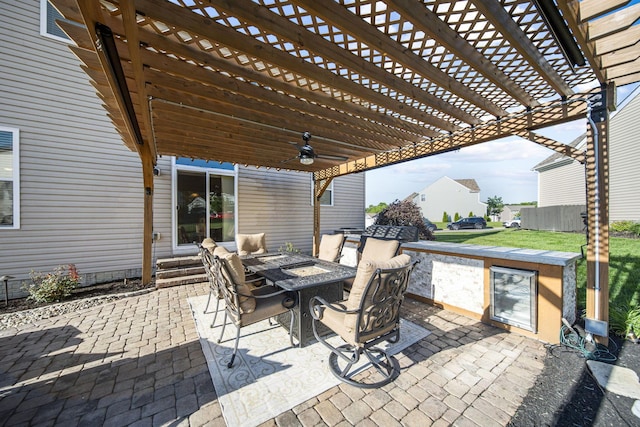 607 Green Forest Pl, Lithopolis, OH 43136 - view of patio / terrace featuring entry steps and a pergola