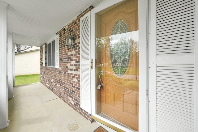 1235 Belle Meade Pl, Westerville, OH 43081 - doorway to property with brick siding and covered porch