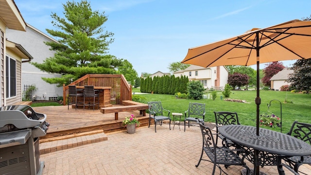 832 Mcleod Parc, Pickerington, OH 43147 - view of patio featuring grilling area, a wooden deck, and outdoor dining space