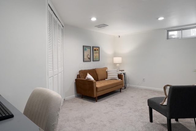 6235 George Fox Dr, Galloway, OH 43119 - living area featuring light colored carpet and recessed lighting