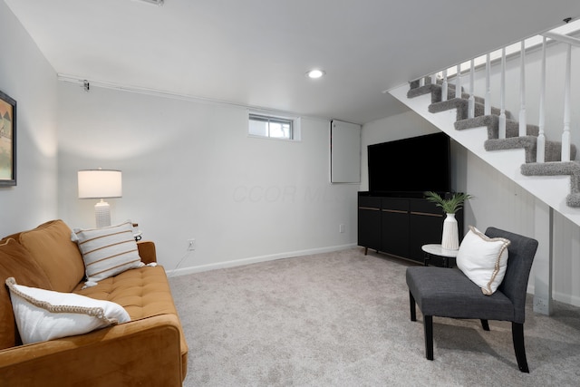 6235 George Fox Dr, Galloway, OH 43119 - living area with carpet floors and recessed lighting