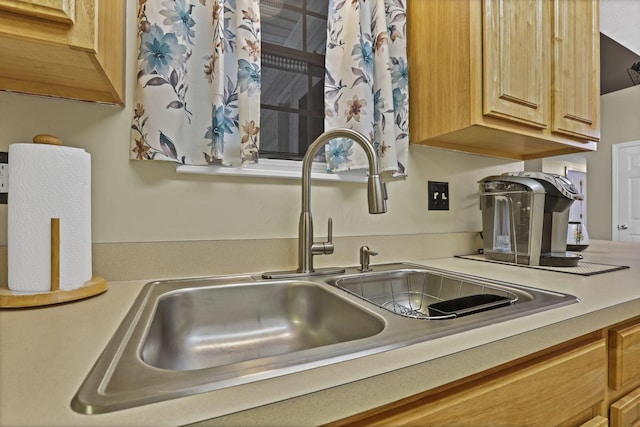 577 S Market St, Lithopolis, OH 43136 - kitchen view of a sink, light countertops, and light brown cabinets