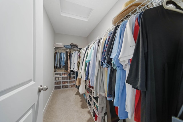 385 Kells Ct E, Newark, OH 43055 - walk in closet featuring carpet flooring and attic access
