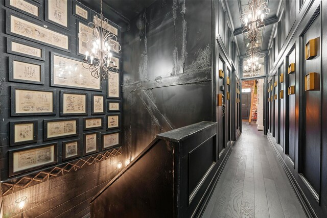 43-45 W Markison Ave, Columbus, OH 43207 - corridor featuring a chandelier and hardwood / wood-style flooring