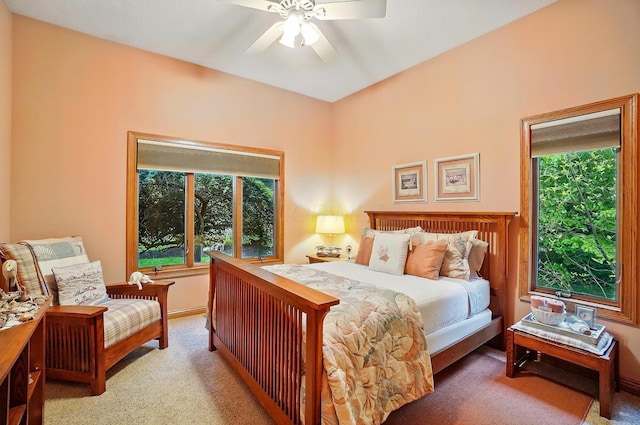 1092 George Allen Dr, South Vienna, OH 45369 - bedroom with multiple windows, carpet floors, and ceiling fan