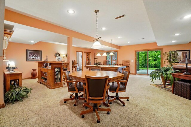 1092 George Allen Dr, South Vienna, OH 45369 - dining room featuring light colored carpet, recessed lighting, and baseboards