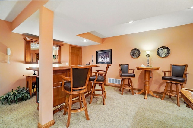 1092 George Allen Dr, South Vienna, OH 45369 - indoor wet bar with carpet floors, baseboards, and recessed lighting