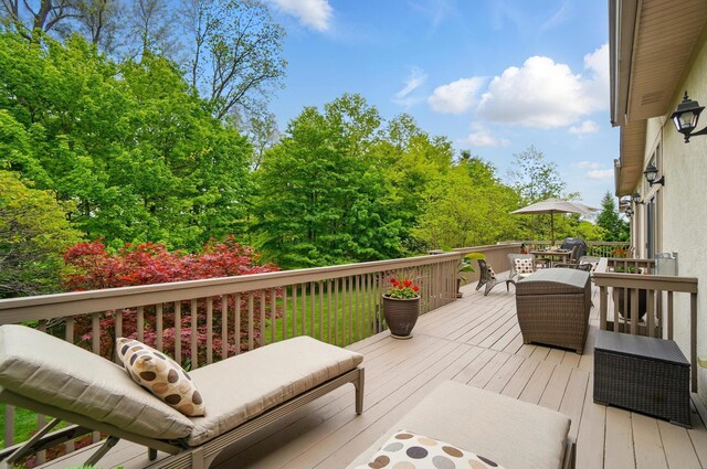 1092 George Allen Dr, South Vienna, OH 45369 - wooden deck featuring outdoor dining area