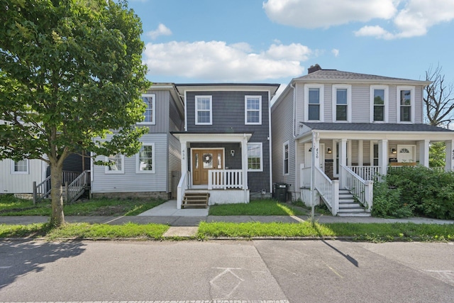 434 S Champion Ave, Columbus, OH 43205 - view of property featuring covered porch and a chimney