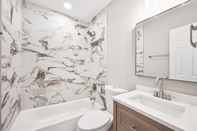 434 S Champion Ave, Columbus, OH 43205 - bathroom with vanity, bathtub / shower combination, and recessed lighting