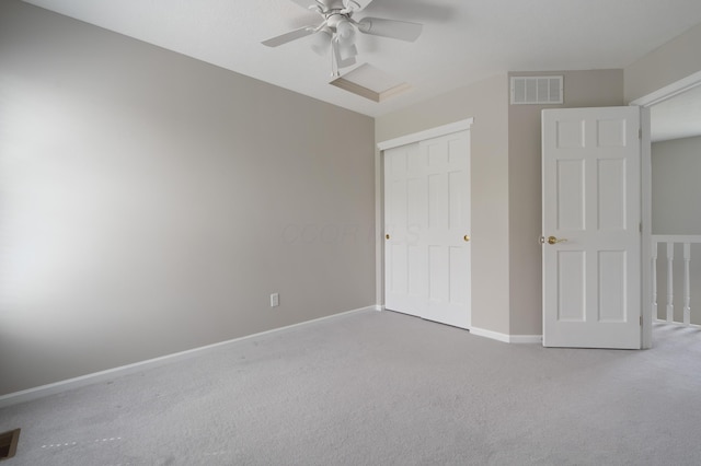 4526 Hoffman Farms Dr, Hilliard, OH 43026 - unfurnished bedroom with carpet, baseboards, a closet, and ceiling fan