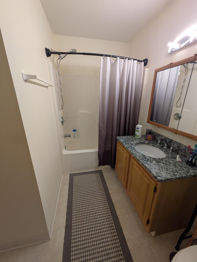 4280 Township Road 230, Cardington, OH 43315 - full bathroom with vanity, shower / bath combination with curtain, and tile patterned floors