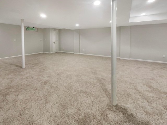 642 Ridenour Rd, Columbus, OH 43230 - finished basement featuring carpet floors, recessed lighting, and baseboards