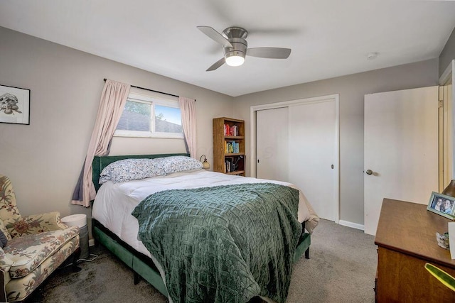 795 Brixham Rd, Columbus, OH 43204 - bedroom featuring carpet floors, a closet, ceiling fan, and baseboards