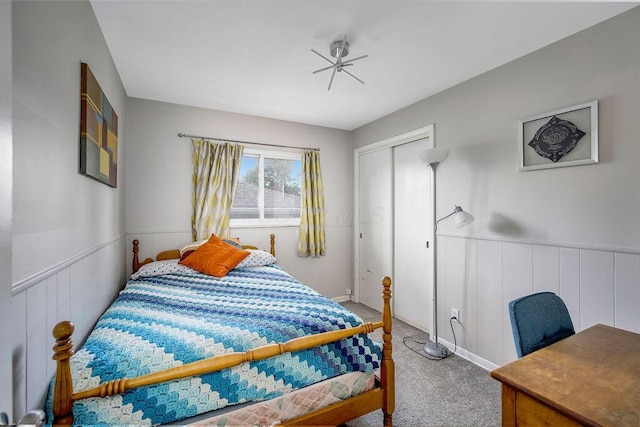 795 Brixham Rd, Columbus, OH 43204 - carpeted bedroom with a closet and a wainscoted wall