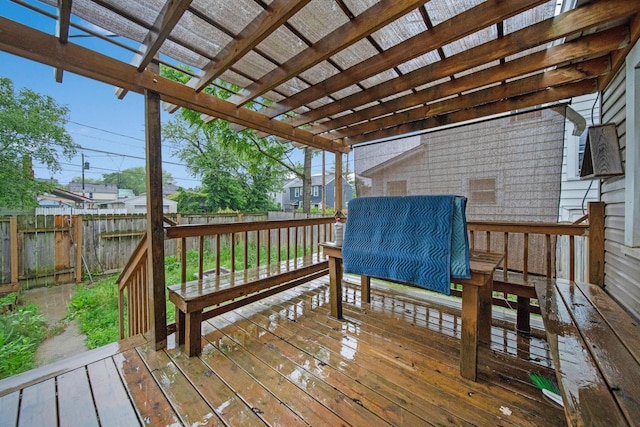 799 E Deshler Ave, Columbus, OH 43206 - wooden deck featuring a fenced backyard and a pergola