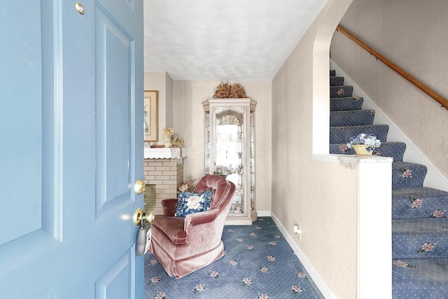 1236 8th Ave, Lancaster, OH 43130 - carpeted foyer featuring stairway and baseboards