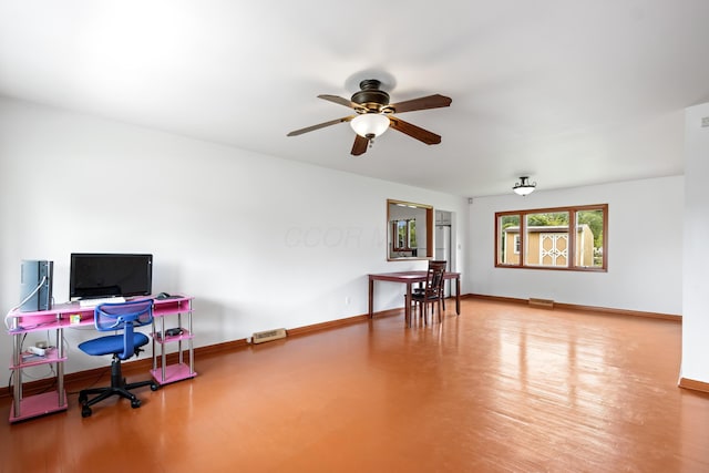 5707 Lindenwood Rd, Columbus, OH 43229 - office space with baseboards and a ceiling fan