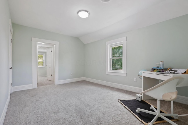 126 S Cherry St, Lancaster, OH 43130 - carpeted home office with lofted ceiling and baseboards