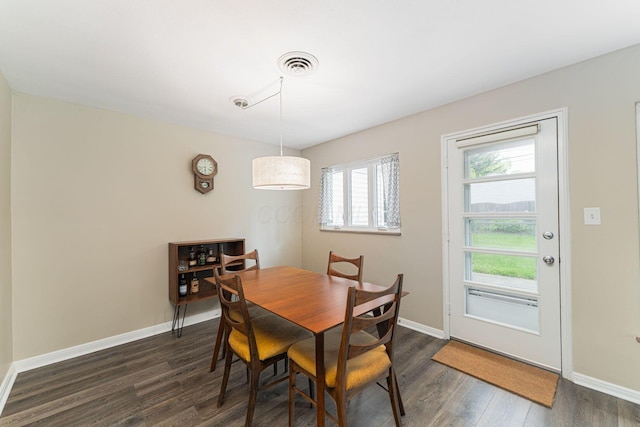 205 Meadowlark Ln, Columbus, OH 43214 - dining room featuring dark wood-type flooring and baseboards