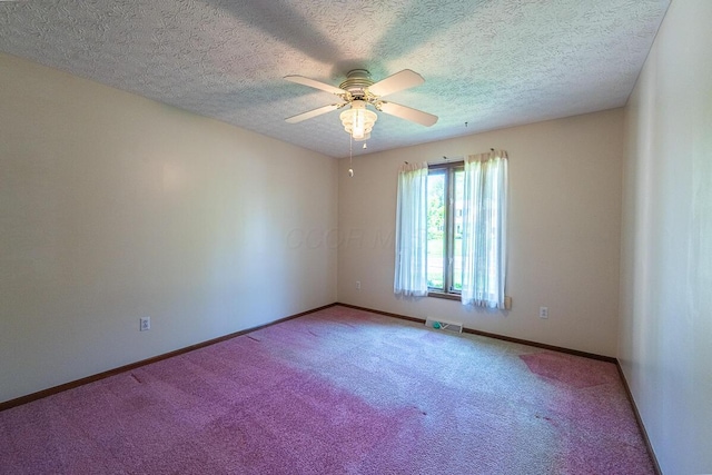 735 Cherrington Rd, Westerville, OH 43081 - carpeted spare room with a ceiling fan, baseboards, and a textured ceiling