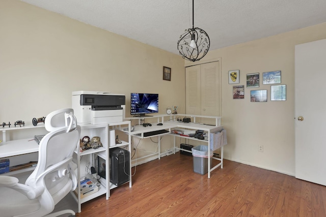 1703 Ringfield Dr, Galloway, OH 43119 - home office featuring wood finished floors and a textured ceiling
