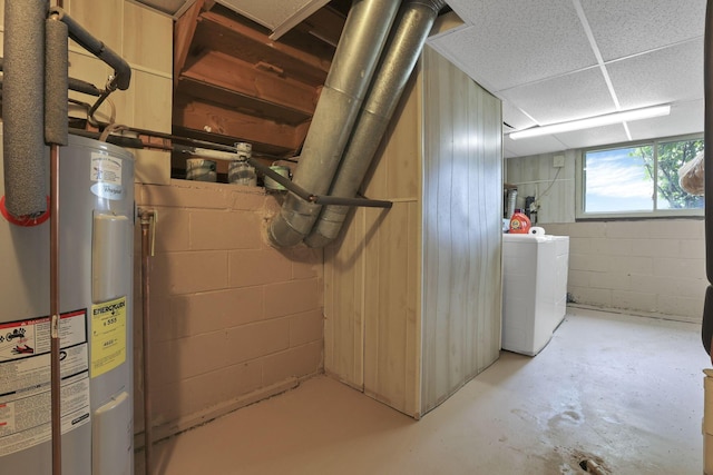 1703 Ringfield Dr, Galloway, OH 43119 - below grade area with electric water heater and separate washer and dryer