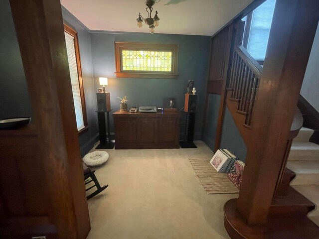 91 Oakland Park Ave, Columbus, OH 43214 - carpeted entrance foyer featuring stairway