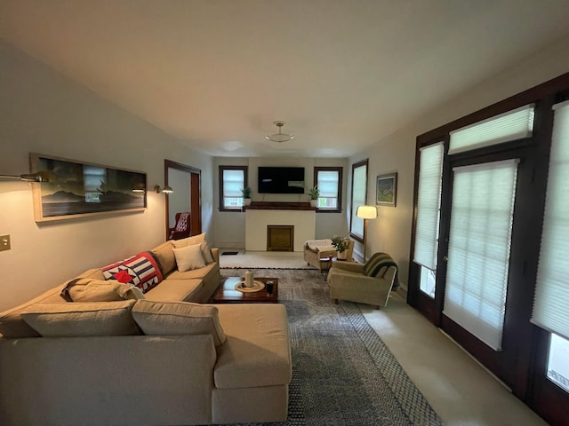 91 Oakland Park Ave, Columbus, OH 43214 - living area featuring a fireplace and carpet floors