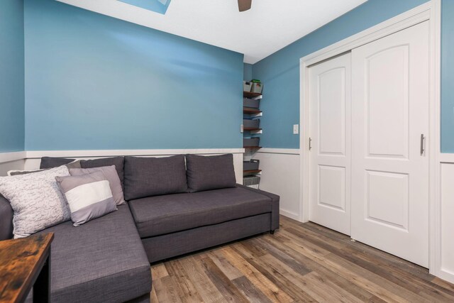 8485 Benson Rd NW, Carroll, OH 43112 - living area with wood finished floors and a ceiling fan