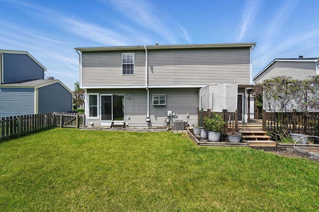 5199 Goldfield Dr, Hilliard, OH 43026 - rear view of property featuring a deck and central air condition unit