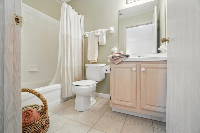 2675 Pine Marsh Dr, Grove City, OH 43123 - full bath with tile patterned flooring, toilet, vanity, and shower / bath combination with curtain