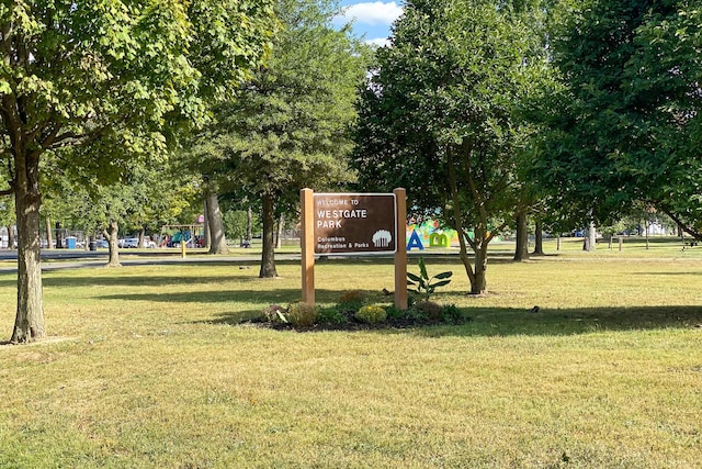 view of home's community with a lawn