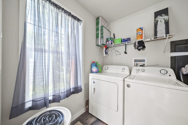 157 Joy Ave, Delaware, OH 43015 - washroom with independent washer and dryer, baseboards, and wood finished floors