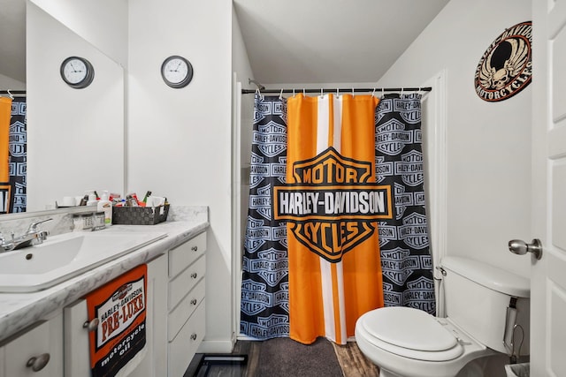 157 Joy Ave, Delaware, OH 43015 - full bath with toilet, vanity, and a shower with shower curtain