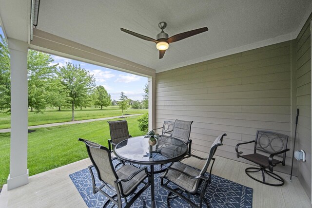 1070 Little Bear Pl, Lewis Center, OH 43035 - view of patio / terrace with ceiling fan and outdoor dining area