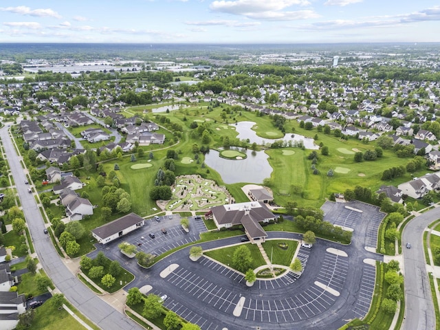 1070 Little Bear Pl, Lewis Center, OH 43035 - aerial view of property's location featuring a large body of water, a local golf course, and nearby suburban area