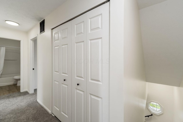 1993 Cumberland St, Newark, OH 43055 - hall featuring carpet floors, baseboards, and a textured ceiling