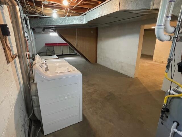635 E Dominion Blvd, Columbus, OH 43214 - unfinished below grade area with independent washer and dryer
