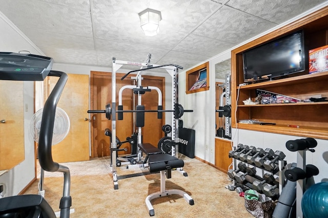 5336 Rocky Creek Dr, Grove City, OH 43123 - exercise area with carpet floors and baseboards