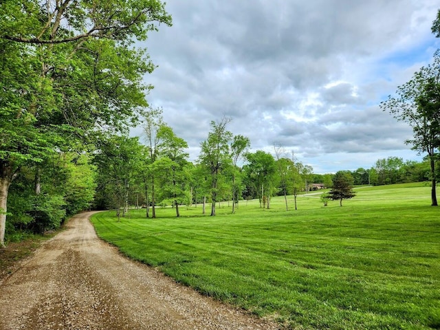 view of property's community featuring a yard