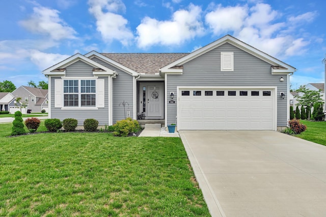 6922 Duke Dr, Canal Winchester, OH 43110 - ranch-style home featuring driveway, a front lawn, and a garage