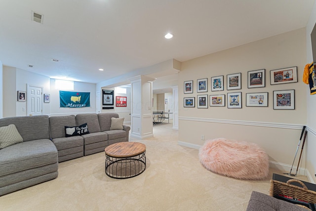 1338 Elkhorn Dr, Blacklick, OH 43004 - living area with carpet flooring, recessed lighting, and baseboards