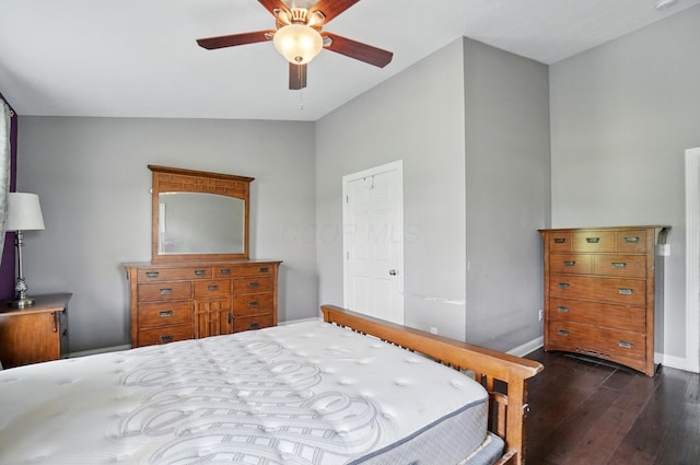 9820 Heimberger Rd NW, Baltimore, OH 43105 - bedroom with wood-type flooring, baseboards, and a ceiling fan