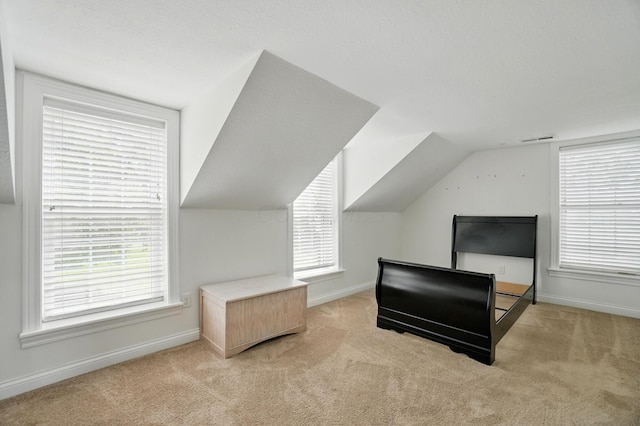 9820 Heimberger Rd NW, Baltimore, OH 43105 - bedroom featuring light carpet, baseboards, and lofted ceiling