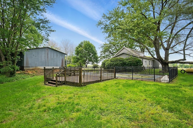 9820 Heimberger Rd NW, Baltimore, OH 43105 - view of yard with a wooden deck
