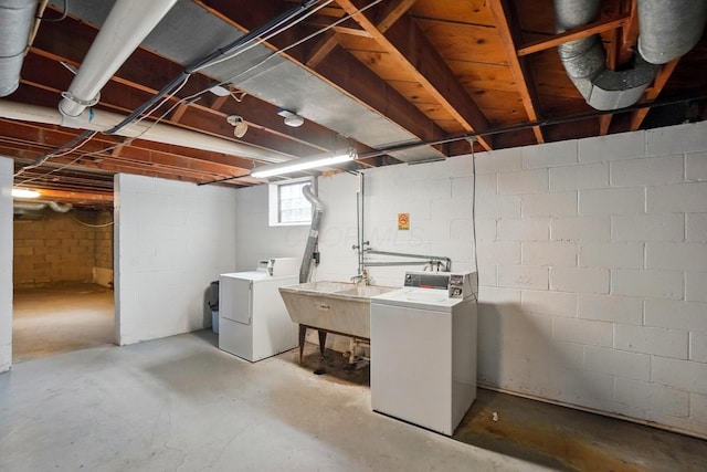 1476-1506 King Ave Unit 1476, Columbus, OH 43212 - below grade area featuring washing machine and clothes dryer and a sink