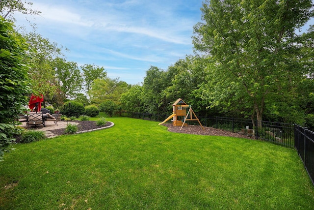 3409 Marl Pl, Columbus, OH 43221 - view of yard with a playground and a patio area